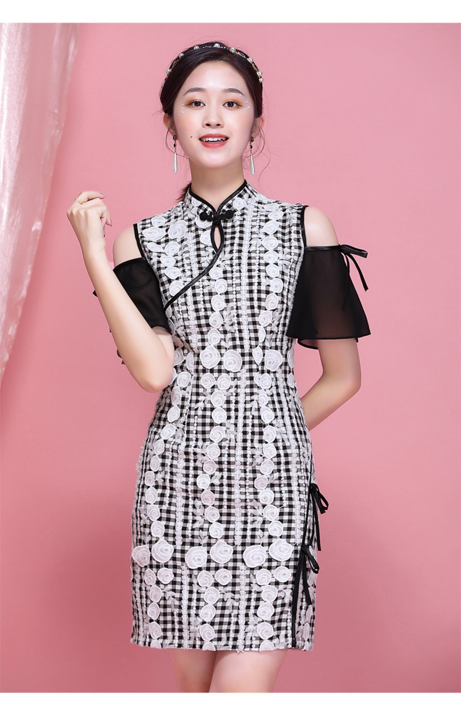 例柏(leerboor)品牌女装新式蚀骨旗袍改良版年轻款少女夏2021年新款小