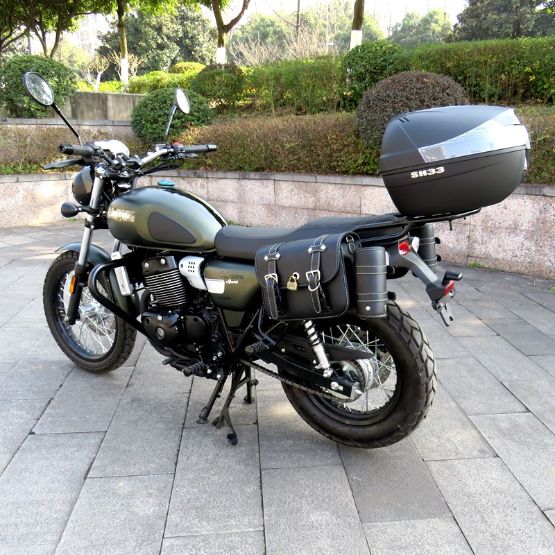 适用qj2509左右边包截物包钱江qjmotor逸250复古侧挂包加不锈钢支架