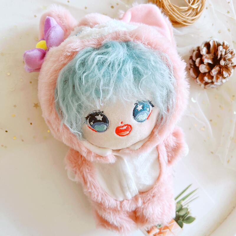 棉花娃娃正版现货蓝眼睛小狐狸连体衣20厘米套装20cm娃衣公仔换装蓝色