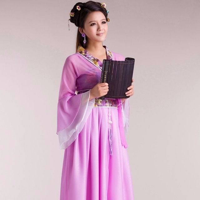 津谨岸古装服装仙女清新淡雅汉服女中国风礼七仙女古代衣服公主小姐玫