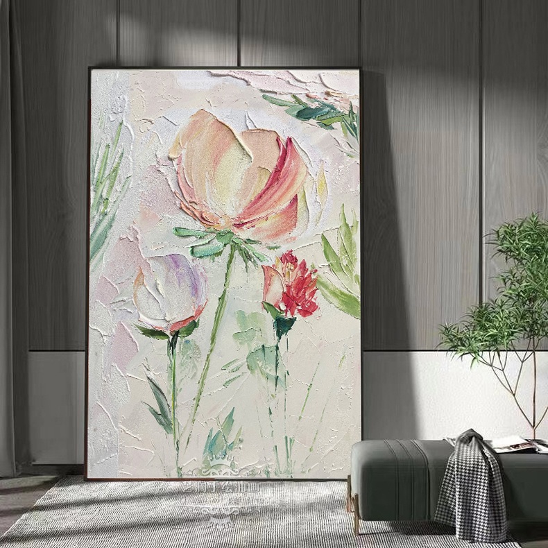 画玄关家居软装饰品创意新品厚肌理砂岩装饰画yh01a1轻奢金竖式6090cm