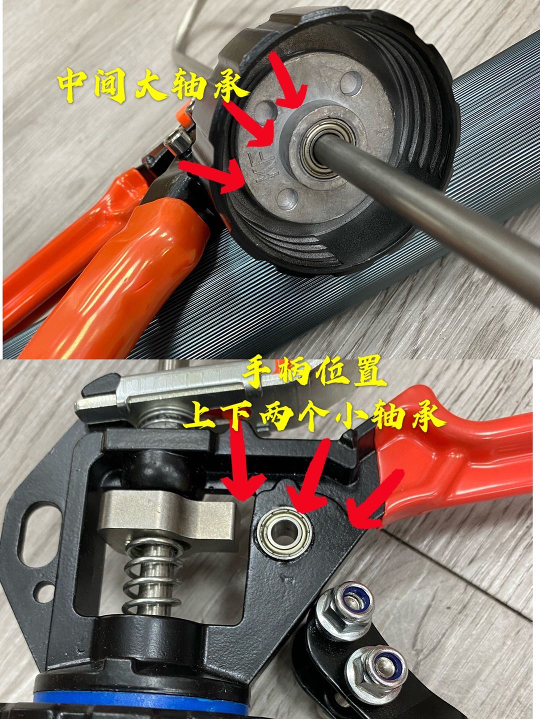 改装三轴承玻璃胶枪自断胶手动省力轻通用型自动结构打胶神器立发双