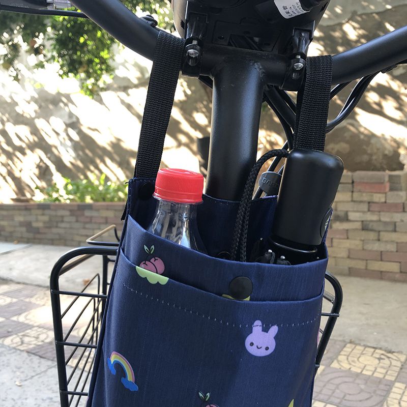 兜电瓶车挂兜收纳袋置物袋手机包摩托车挂袋储物袋挂包 帆布带网-彩色