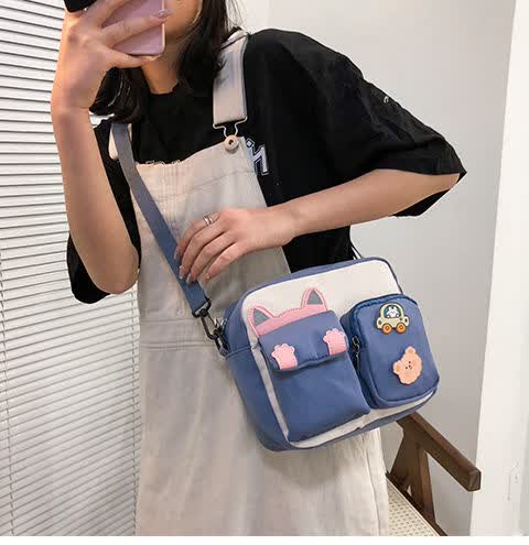 2021新款小包包女帆布小挎包洋气女包包可爱少女心斜挎小包女学生
