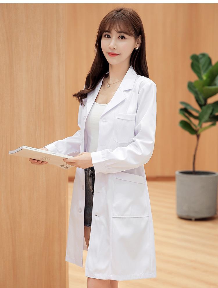 可开票白大褂长袖护士服夏季短袖医生服男 女 白大衣薄款收腰修身工作