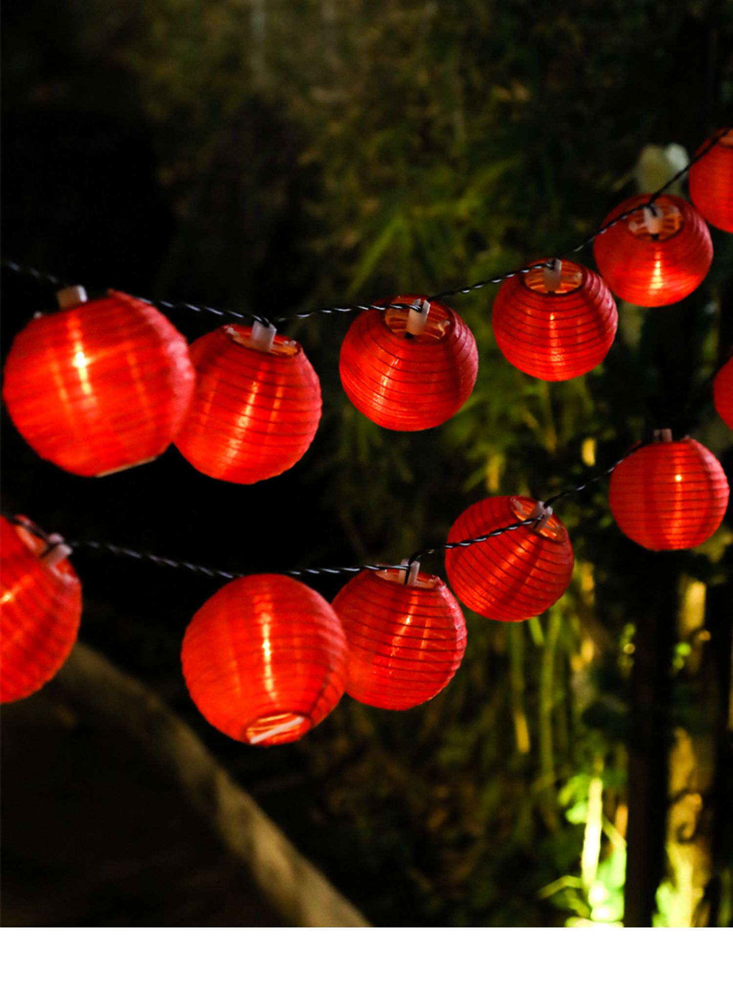 太阳能彩灯小灯笼春节太阳能led灯串新年彩灯家用过年灯串灯阳台装饰