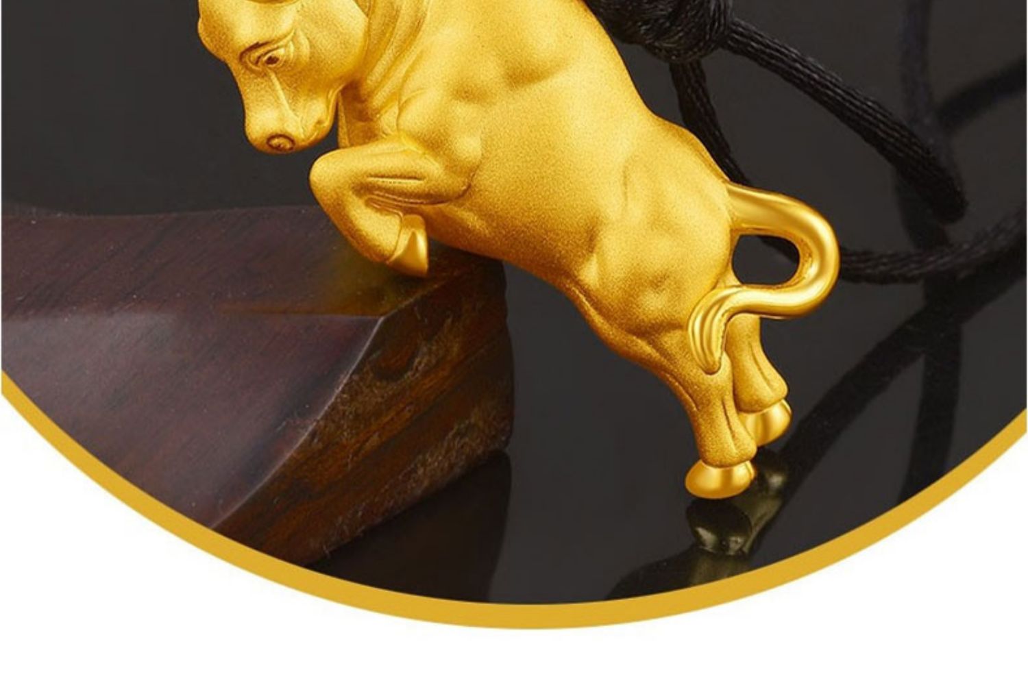 轻奢黄金吊坠男金999生肖牛吊坠3d硬金金牛金项链挂坠礼品礼物 4.76克