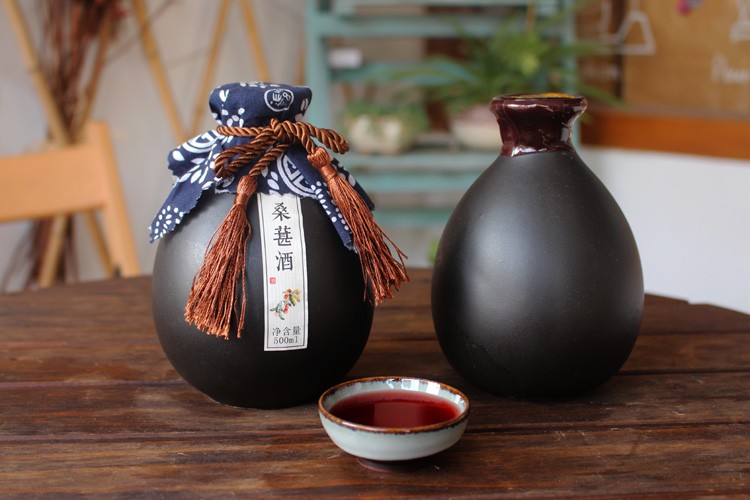 桑葚酒桑椹甚果酒非农家自酿甜酒低度女士水女生酒陶瓷装优选古风瓶