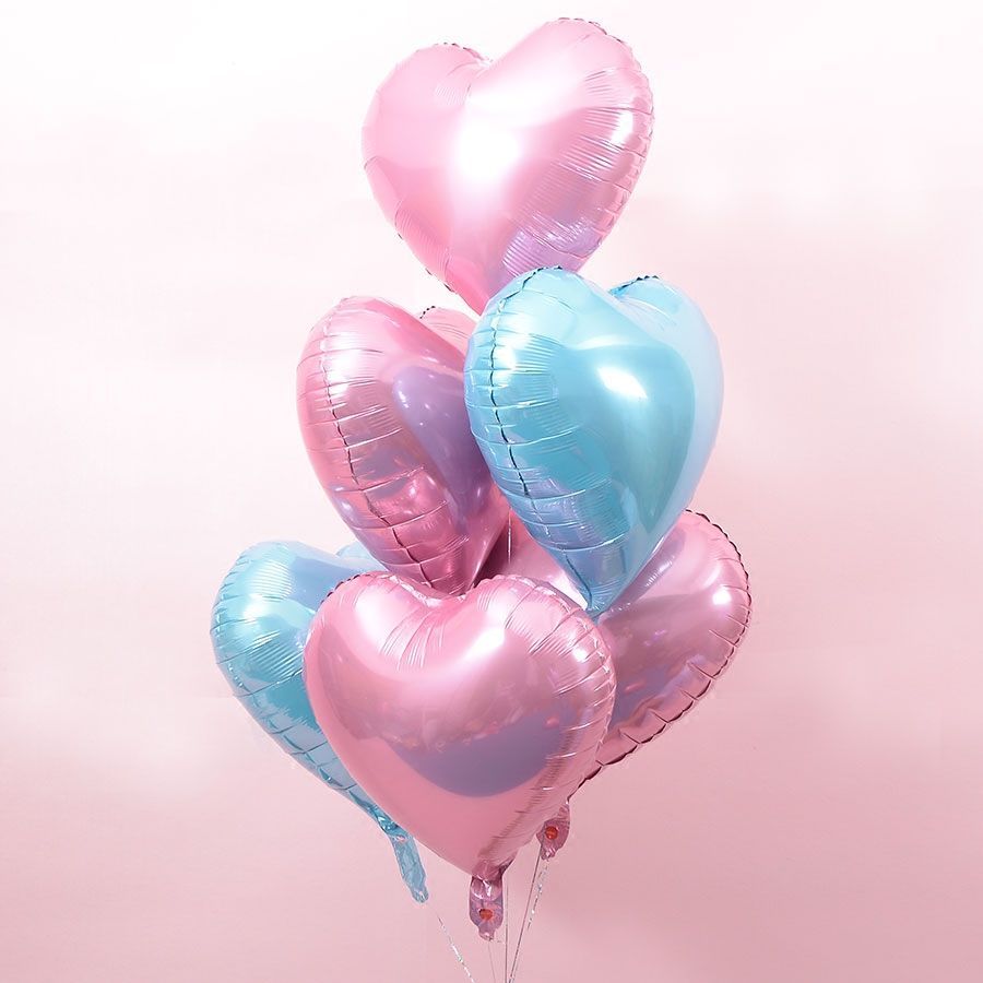 18寸心形五角星气球生日铝膜铝箔气球婚礼拍照庆典活动装饰布置五角星
