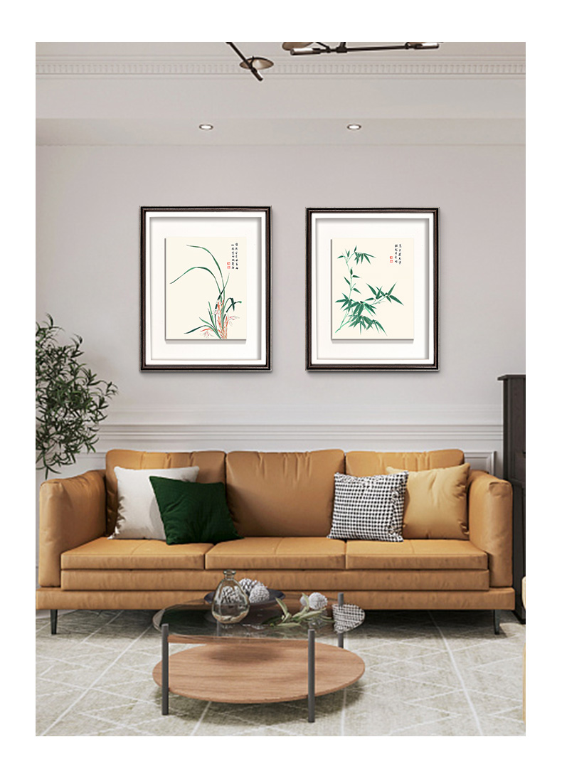 艺仁天新中式梅兰竹菊客厅装饰画餐厅背景挂画书房梅花花卉字画b兰