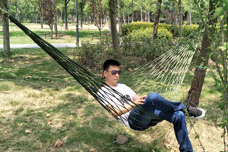宽绳军绿网状吊床户外单双人尼龙绳吊网秋千睡网摇床栓树野营加大特价