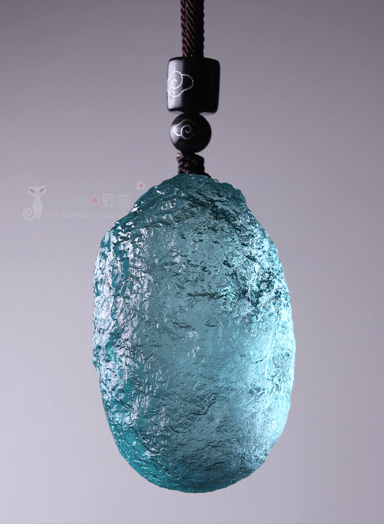 梦莹天然俄罗斯蓝陨石吊坠宇宙矿物高频原石项坠挂件把玩石霸气男女款
