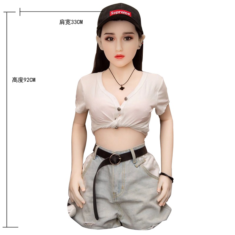 Cool man detachable half body silicone 158 solid doll non