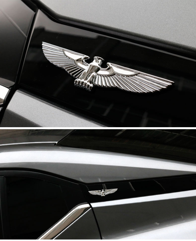 老鹰车贴3d立体金属雄鹰雕动物车标汽车个性装饰贴纸尾标猎鹰侧标