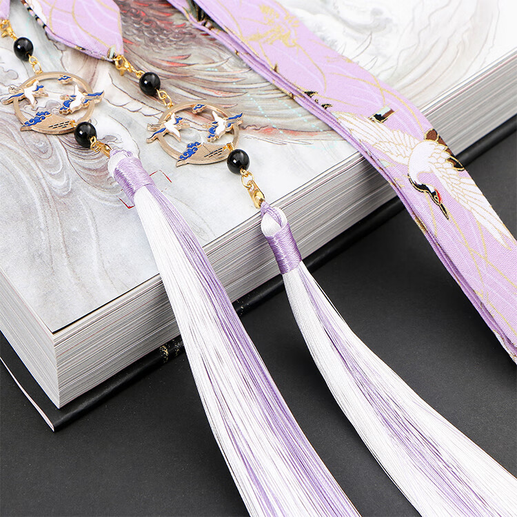 古风汉服发带流苏飘带古装发绳宫廷复古头绳男女束发头饰拍摄道具鹤归