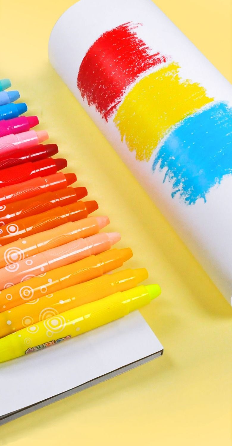 水溶性炫彩棒彩绘棒儿童油画棒36色炫烩棒可水洗彩色画笔丝滑 601-18