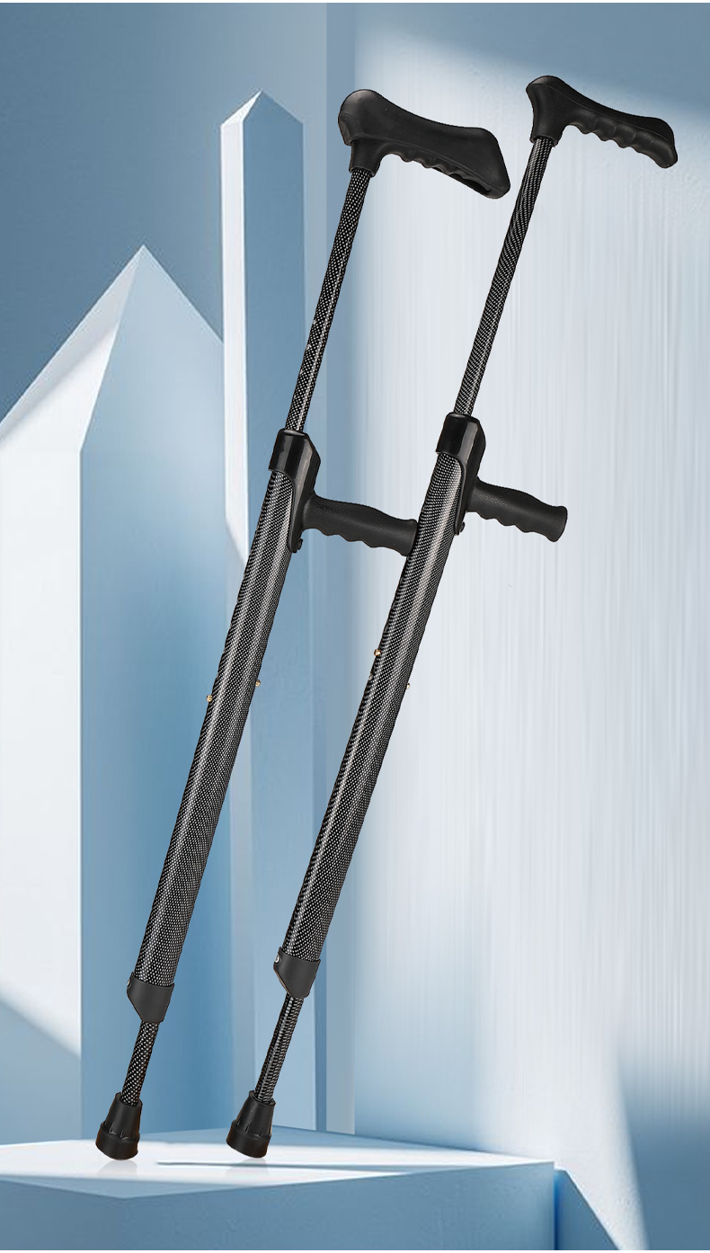 希维尔老人医用拐杖骨折腋下助行器弹簧减震 折叠伸缩可调节 残疾人