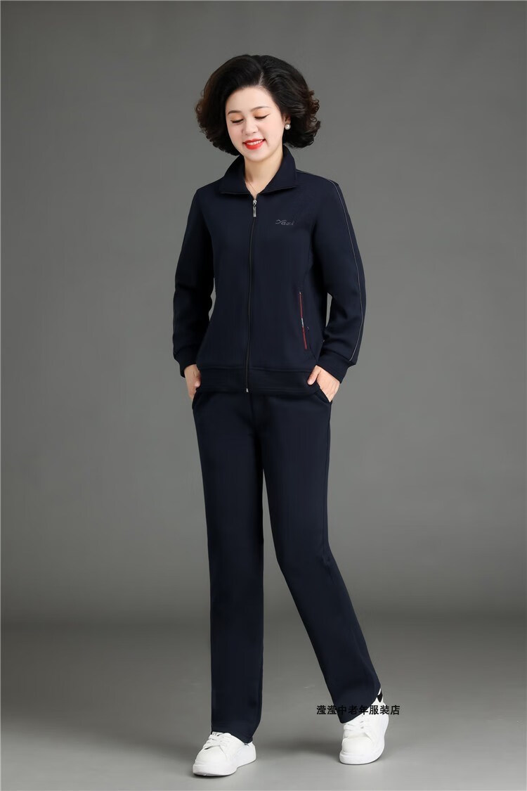 日本韩国品牌秋天高档母亲婆婆女士穿的中老年人女装运动服套装50岁60
