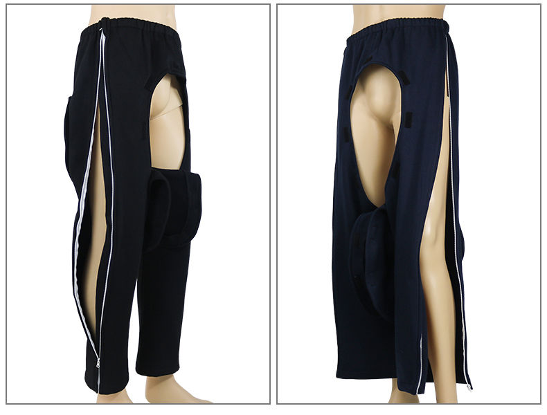 秋冬款全开式老年人方便裤防尴尬失禁开裆裤大小便失禁护理裤 601d