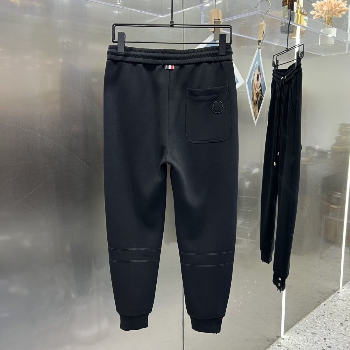 蒙口(moncler秋冬新款加厚纯色休闲裤时尚修身大码束脚裤卫裤男欧洲站