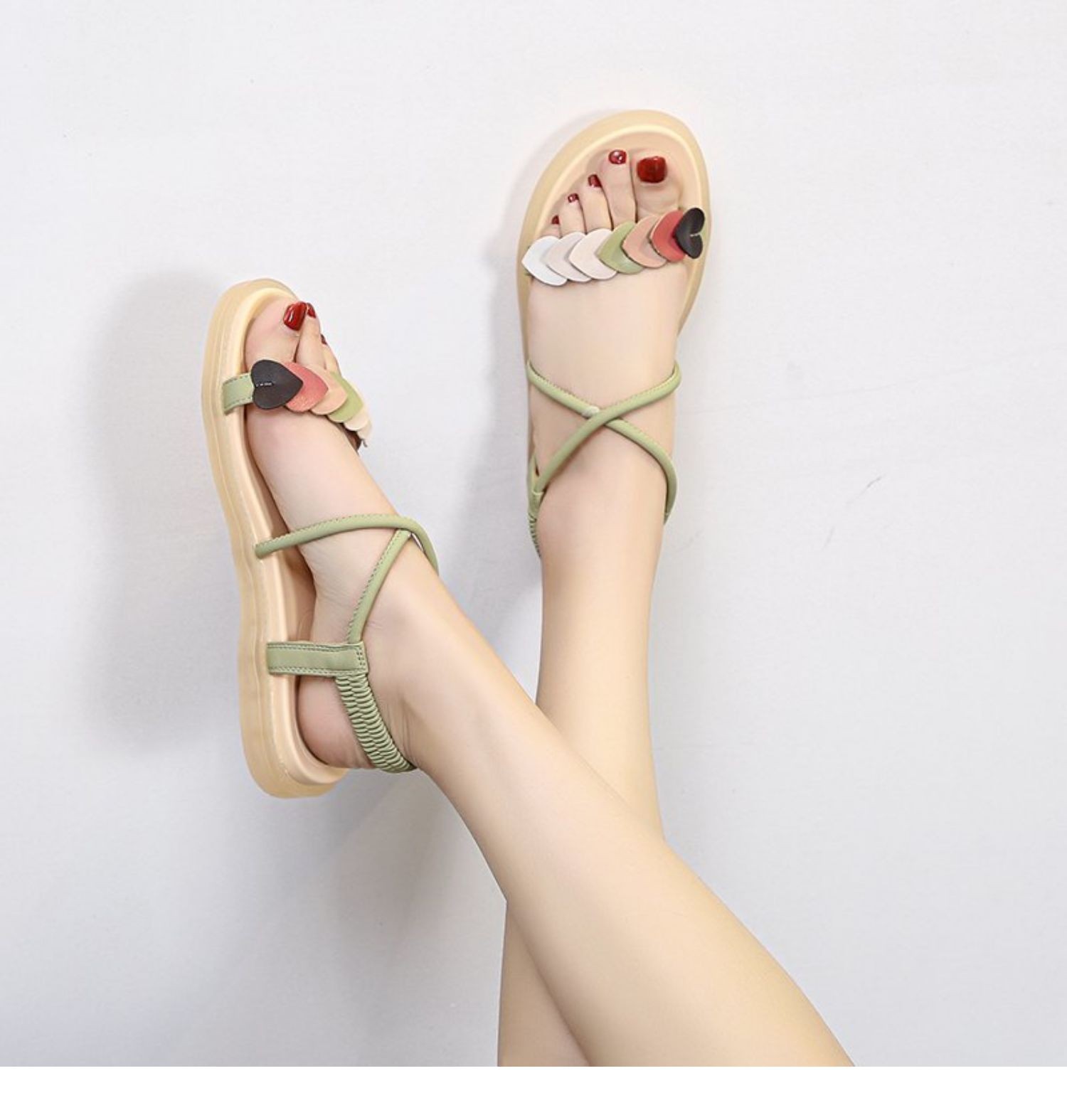 素蕊凉鞋女仙女风2021年夏季新款时尚平底ins潮夏天网红百搭罗马鞋子