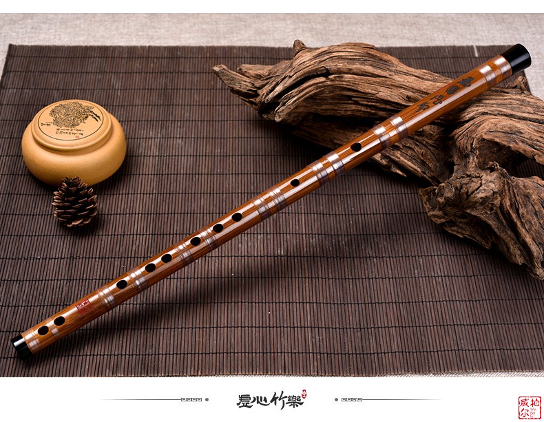 湛文兵笛子竹笛苦竹笛精制演奏初学g调女乐器横笛 g 调分节 包(短小易