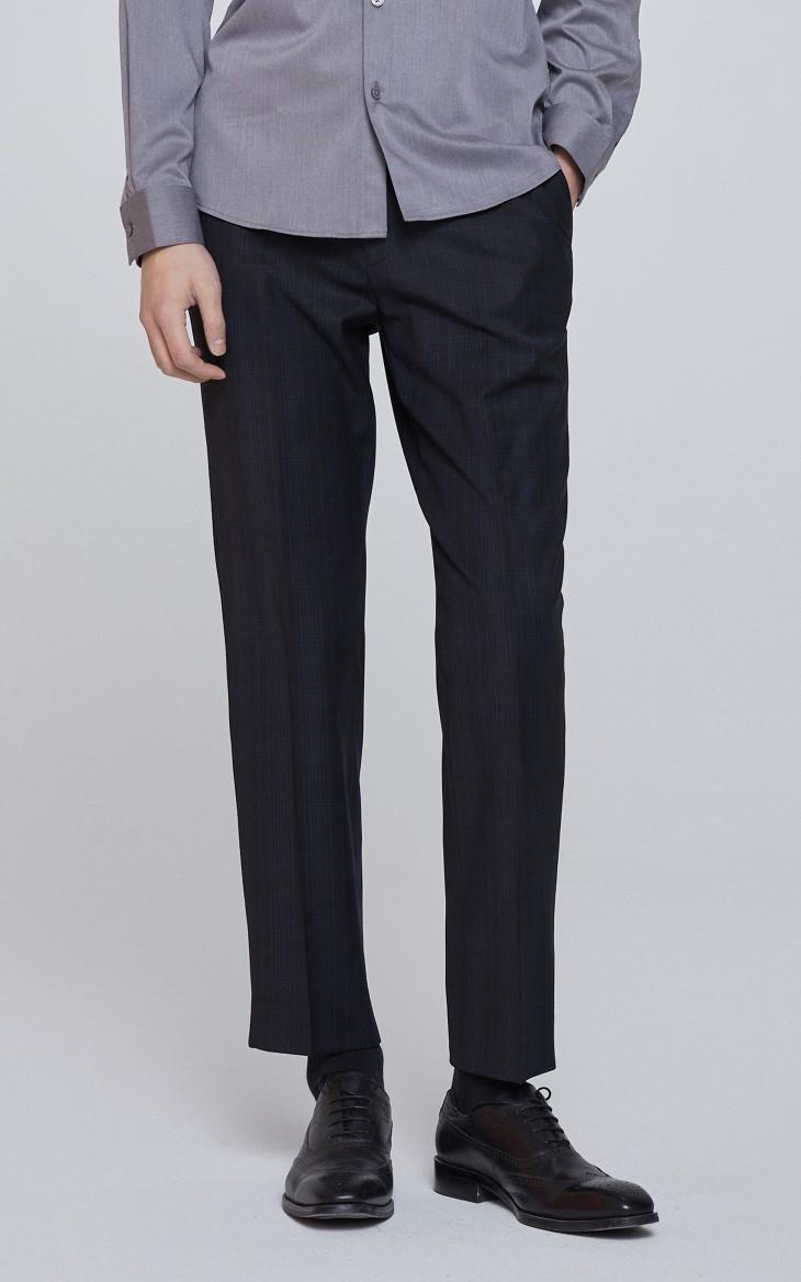 selected思莱德男士新品含羊毛直筒商务系列西裤s42116c003 蓝色 165