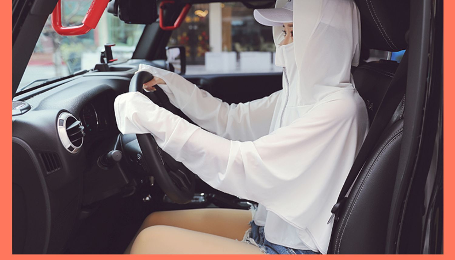 防晒冰丝披肩夏季开车防晒神器遮阳脸部骑车学车女遮脸防晒衣-p 紫色