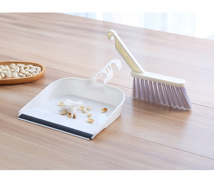 迷你塑料簸箕小桌面簸器扫把套装搓戳子撮箕儿童软毛家用白色