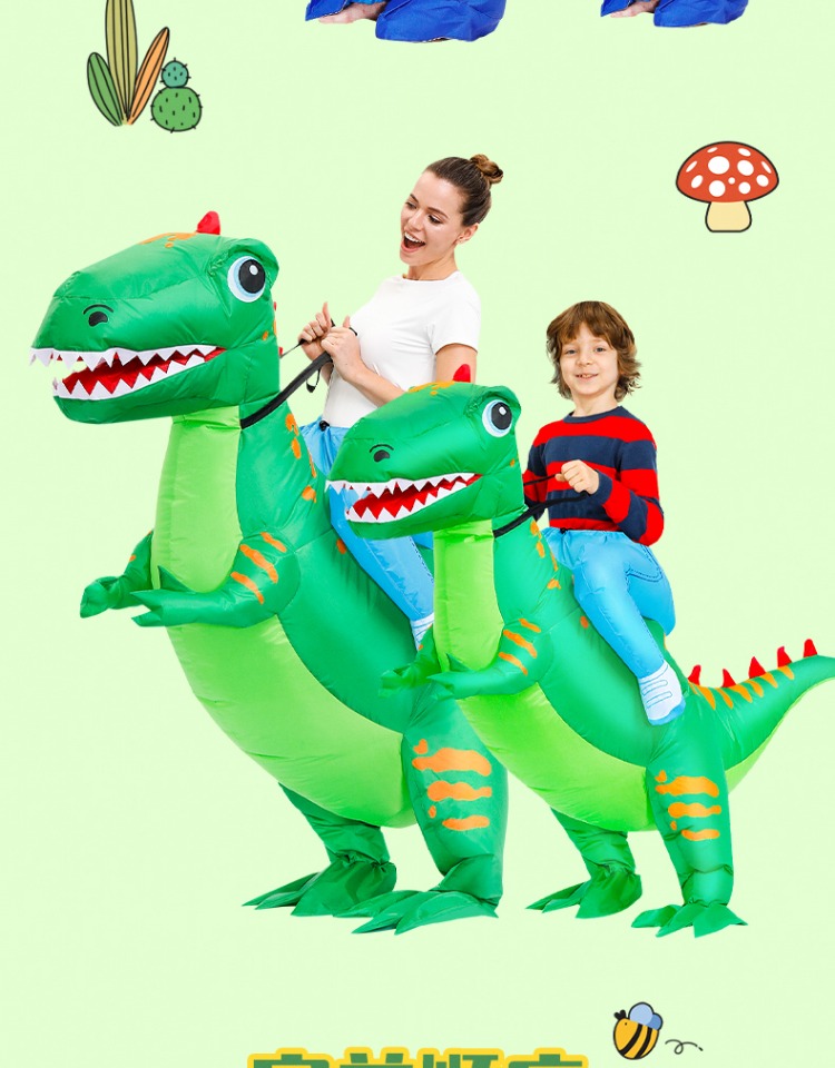 迪士尼商城同款亲子互动儿童服装恐龙充气服小孩恐龙衣服坐骑霸王龙