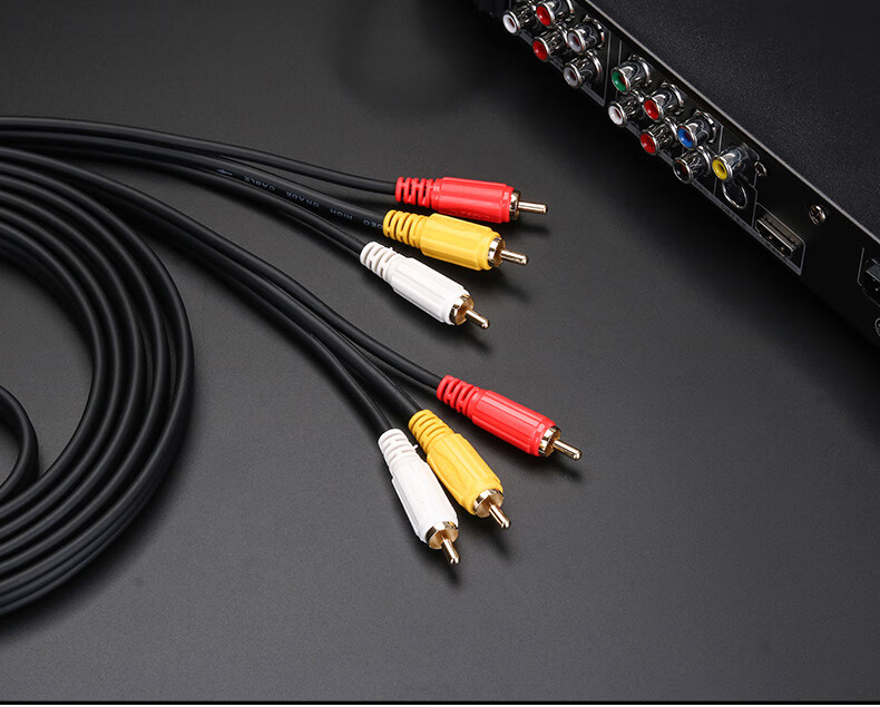 q722三对三莲花av线音频线dvd线机顶盒子老电视机信号连接高清晰红黄