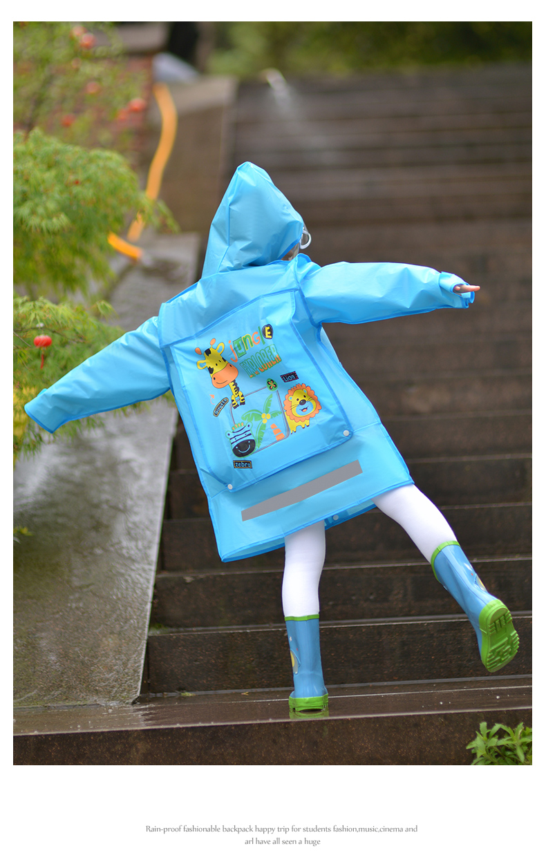 儿童雨衣小学生上学雨披带书包位男童女童大童小童幼儿园宝宝小孩大