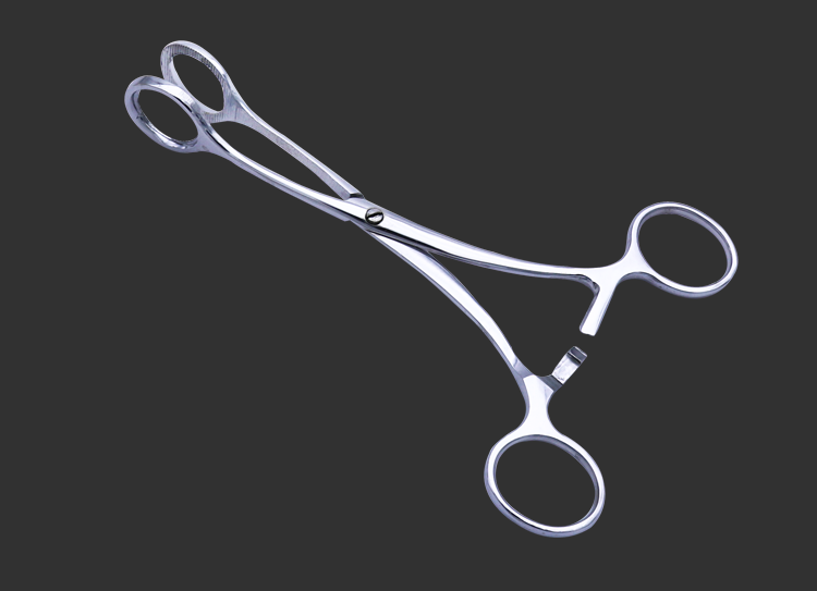 助鑫 不锈钢医用舌钳 舌头钳子夹子不锈钢牙科口腔器械急救开口器海绵