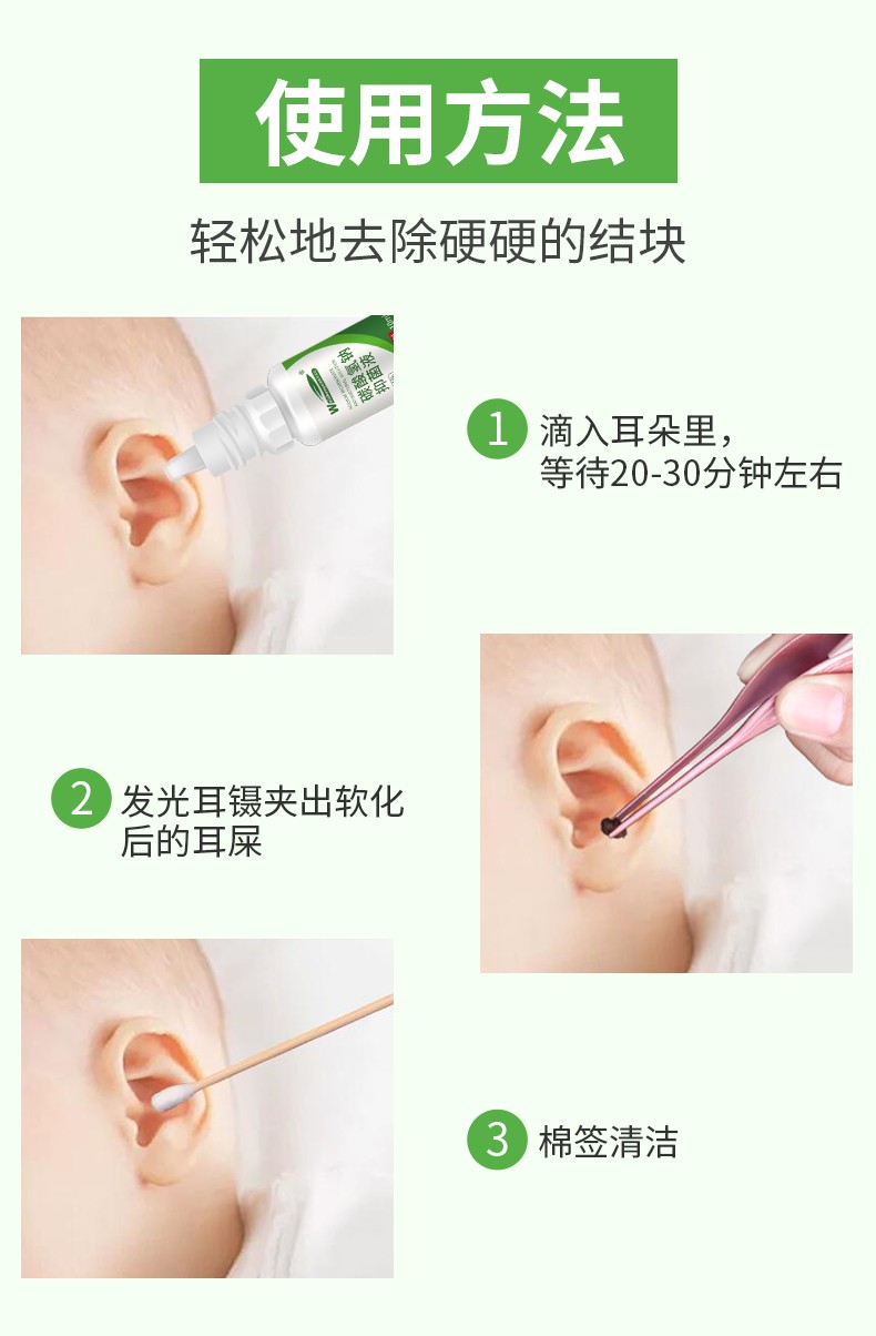 鱼跃同款碳酸氢钠滴耳液人用洗耳水耵聍滴耳油儿童耳结石去耳垢耳屎