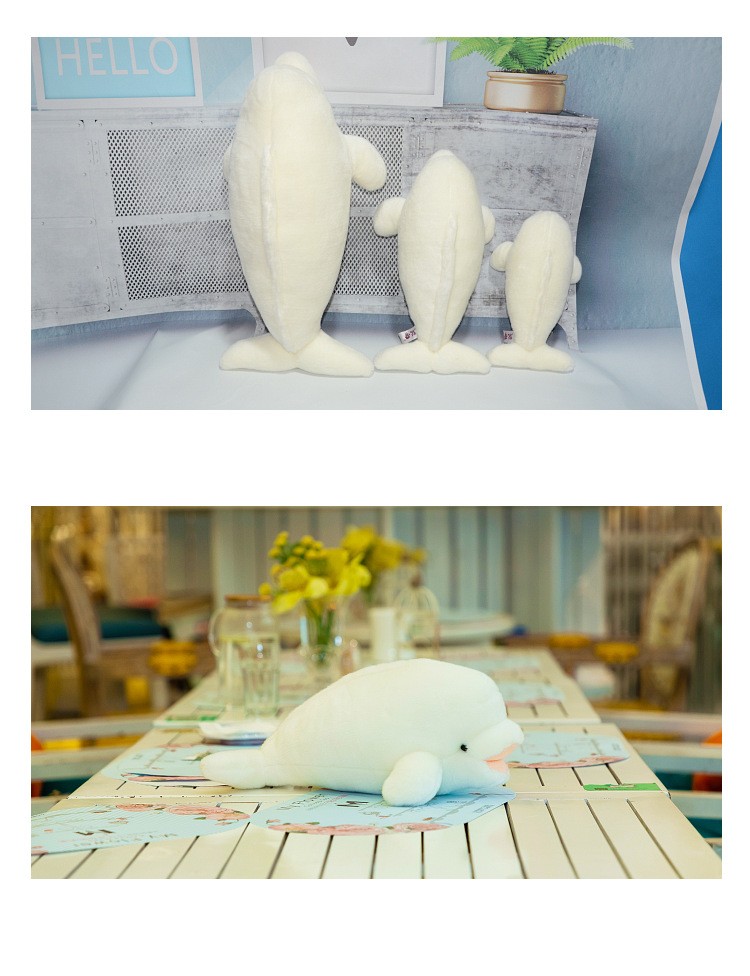旗舰鲸鱼毛绒玩具白鲸公仔小号可爱呆萌布偶豚娃娃海洋馆女孩礼物 a