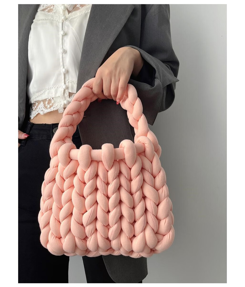 超粗冰岛毛线diy手工编织包包自己手编自制韩版手拎邮差包送女友抖音