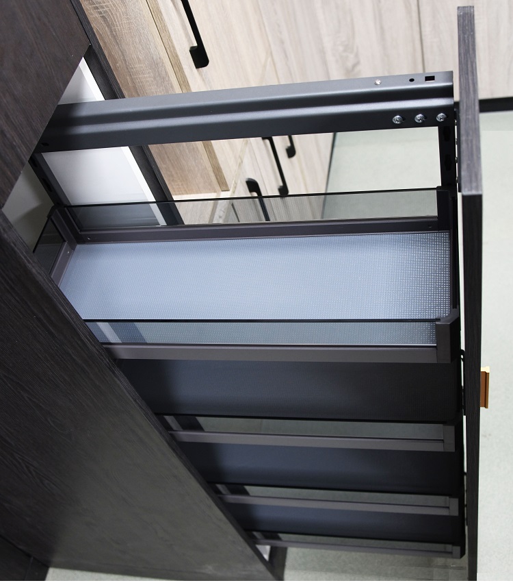 极浅柜零食柜拉篮厨房高深高柜拉篮橱柜全铝高升侧拉篮储物浅款200