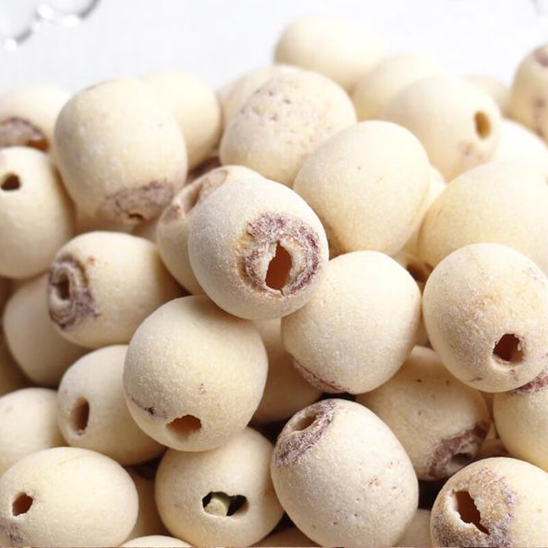 白莲白穿莲莲子无芯穿心磨皮干货莲子洪湖老曹家208gx2袋真空【图片