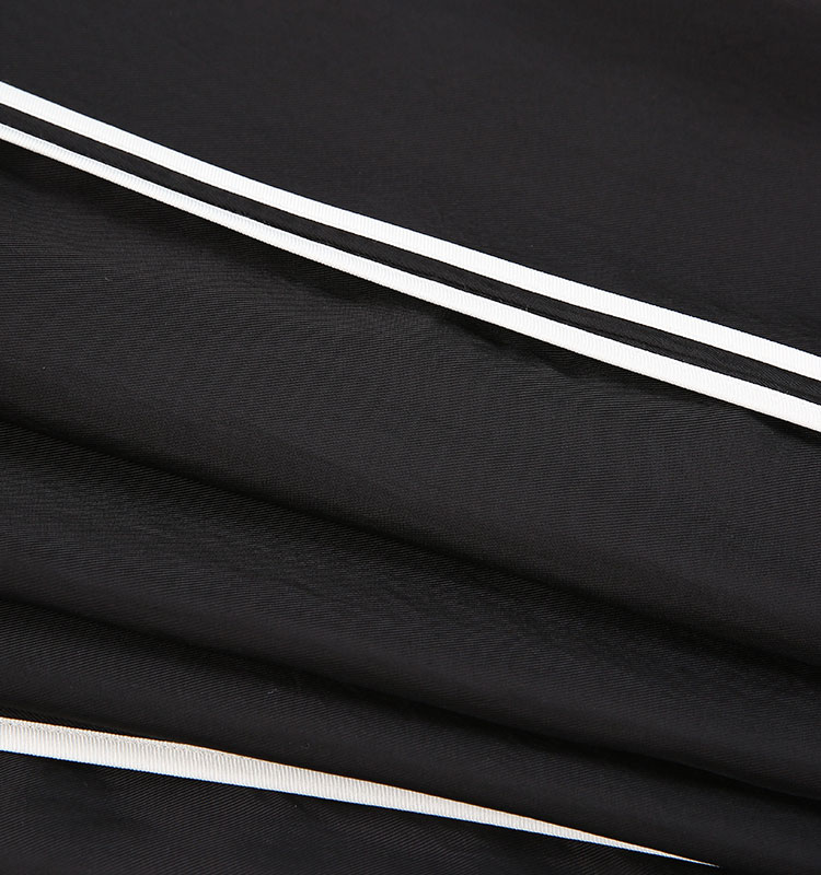 moco夏季复古高腰直筒杠条条纹休闲裤mbo2patx10 摩安珂 黑色 s/160