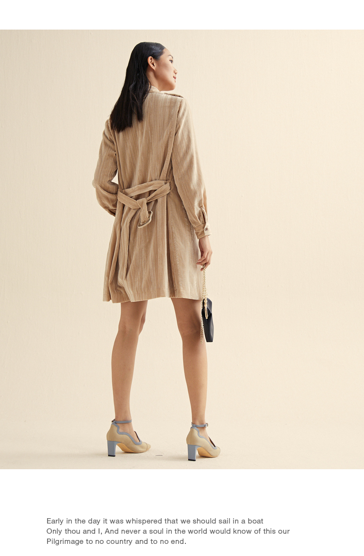 miidii/谜底21春新品质感丝绒压花复古个性收腰连衣裙211ml0062 大红