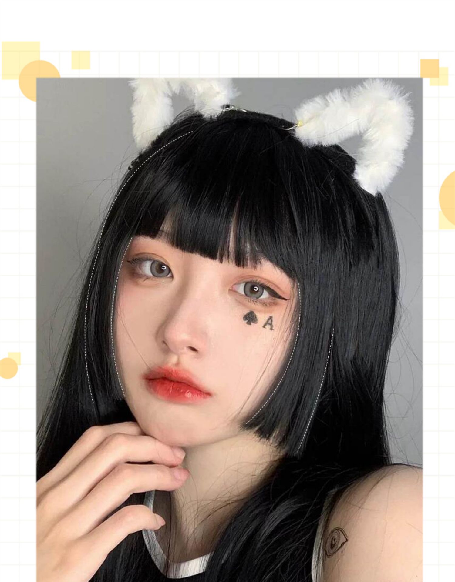 天使丝丝公主切刘海假发女无痕齐刘海片假发贴二次元姬发式假发片头帘