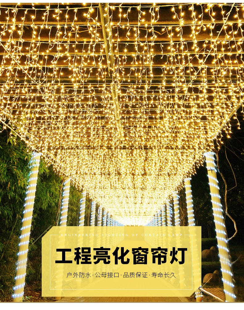 树上挂的流星雨彩灯七彩冰条灯led星星灯小彩灯闪灯串灯满天星灯窗帘