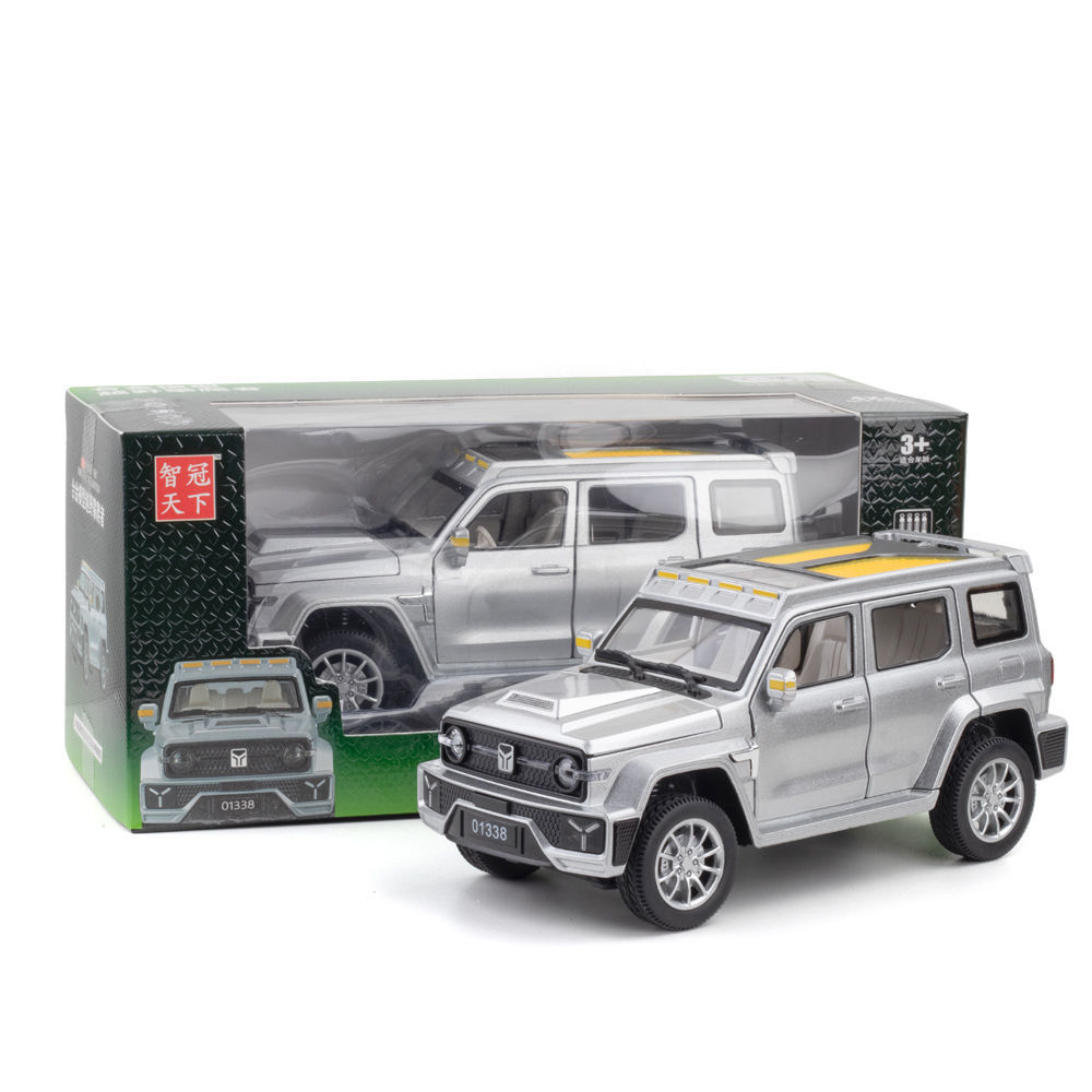 长城坦克300赛博朋克版汽车模型合金越野车摆件玩具车124奔驰g500白色