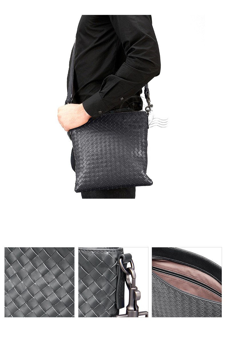 bottega veneta宝缇嘉bv男包皮革编织单肩斜挎邮差包 棕色276357 v465