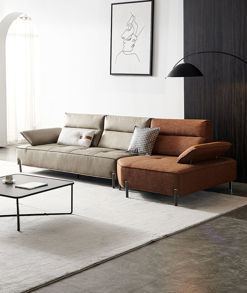 吉斯贵族 吉斯布艺沙发小户型意式极简科技布北欧网红款客厅布沙发组