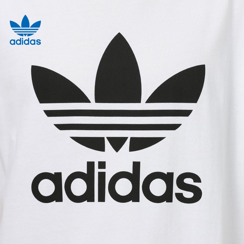adidas阿迪达斯三叶草大logo短袖男子舒适休闲运动服圆领上衣t恤 gn