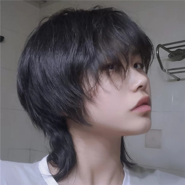 天使丝丝假发男鲻鱼头韩版短直发个性万用超a酷帅蓬松狼尾学生浅棕色