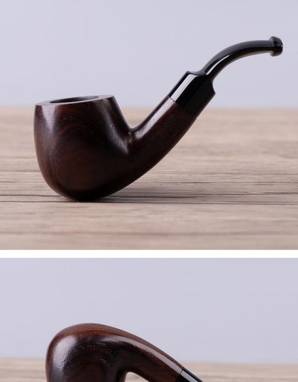 烟斗老式实木旱烟斗烟袋锅烟丝专用配件便携小号 花梨木22鸡腿小斗