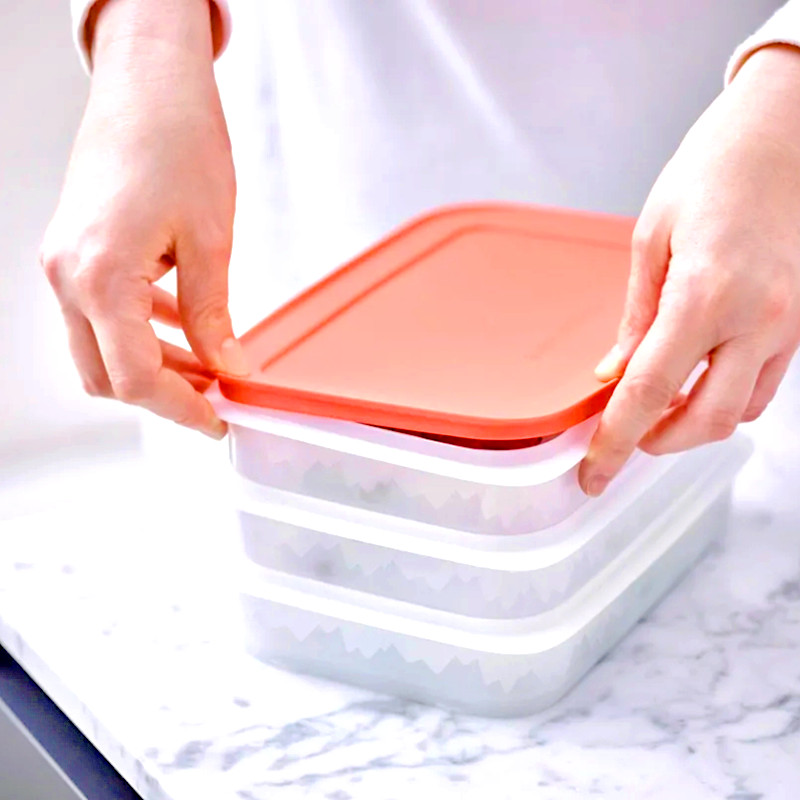 特百惠tupperware675ml层叠冷冻保鲜盒冰箱冷冻盒可上下叠放密封储物