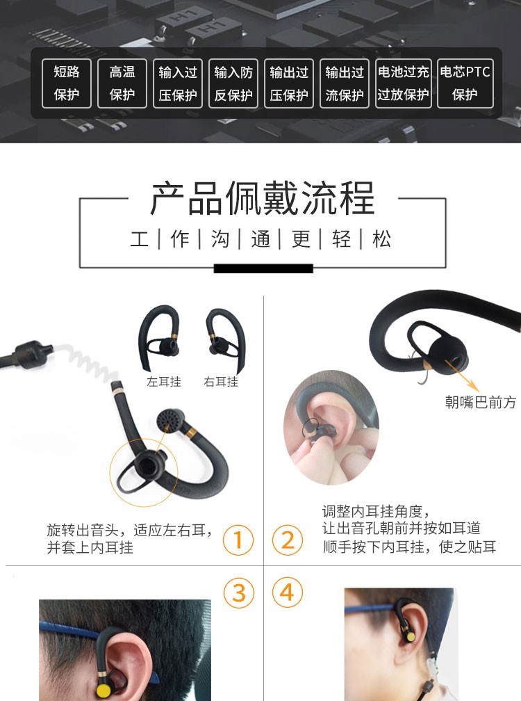 Visrig 迷你对讲机无线小微型对讲机手台入耳式耳挂式对讲器小机对讲耳机指纹触碰ptt 迷你耳挂式旗舰机vv 610 图片价格品牌报价 京东